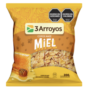 Copos de maíz marca ''3 arroyos'' sabor miel