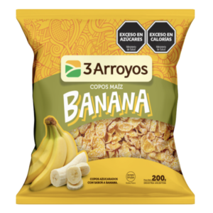 Copos de maíz marca ''3 arroyos'' sabor banana