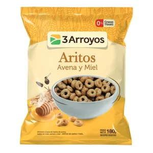Cereales marca ''3 arroyos'' aritos de avena y miel